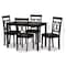 Baxton Studio Rosie Modern Dark Brown Faux Leather Upholstered 5-Piece Dining Set 142-8032-8026 - alternate 7